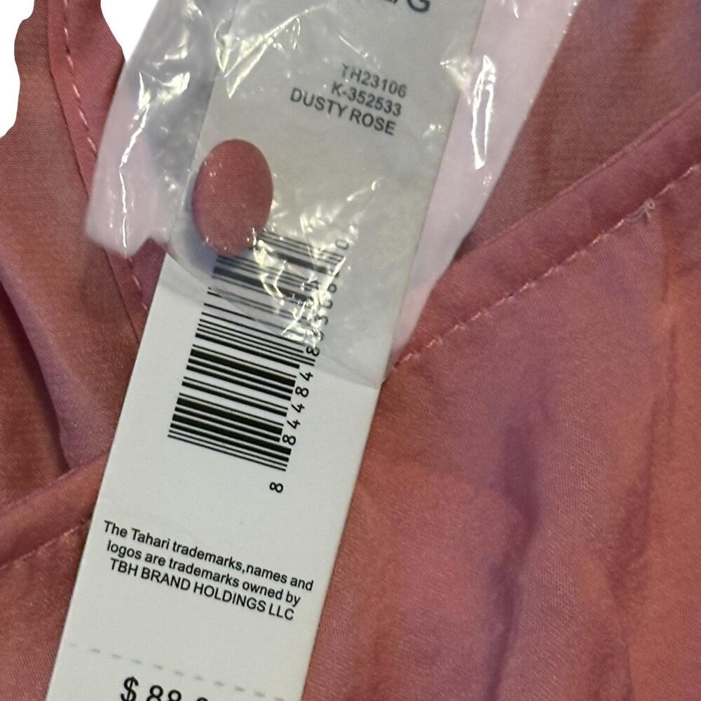 Tahari pink dusty rose ruffle Blouse, NWT,  Women Large - Picture 7 of 8